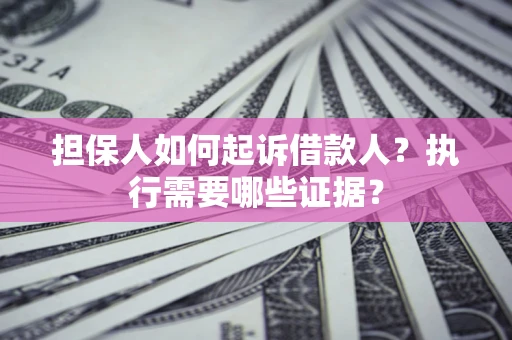 北京担保人如何起诉借款人？执行需要哪些证据？