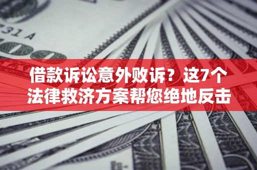 北京借款诉讼意外败诉？这7个法律救济方案帮您绝地反击！