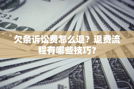 北京欠条诉讼费怎么退？退费流程有哪些技巧？